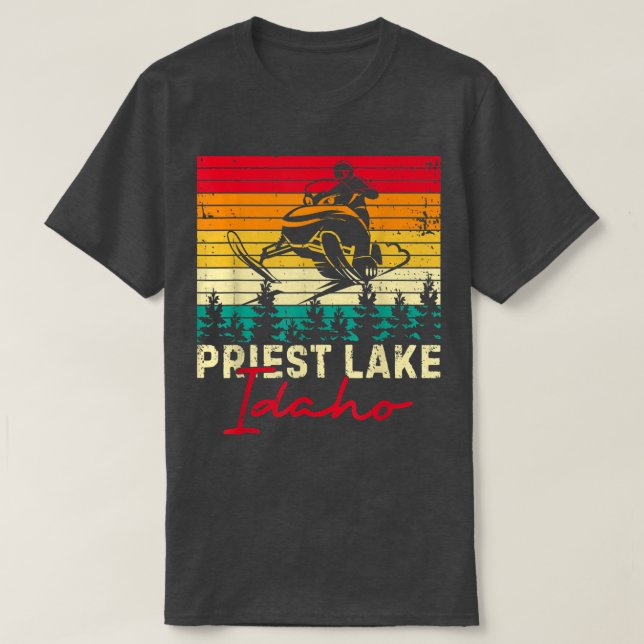 Camiseta Sacerdote del lago Idaho en moto de nieve M (Diseño del anverso)