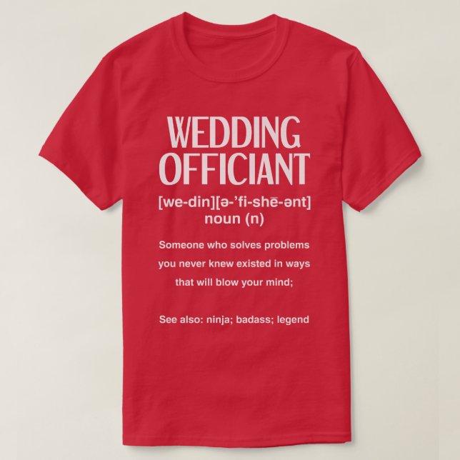 Camiseta Sacerdote divertido de boda (Diseño del anverso)