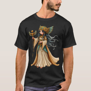 Camiseta Sacerdotisa Celestial de la Pirámide Dorada.