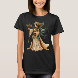 Camiseta Sacerdotisa Celestial de la Pirámide Dorada.
