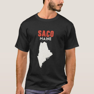 Camiseta Saco Maine USA State America Travel Mainer