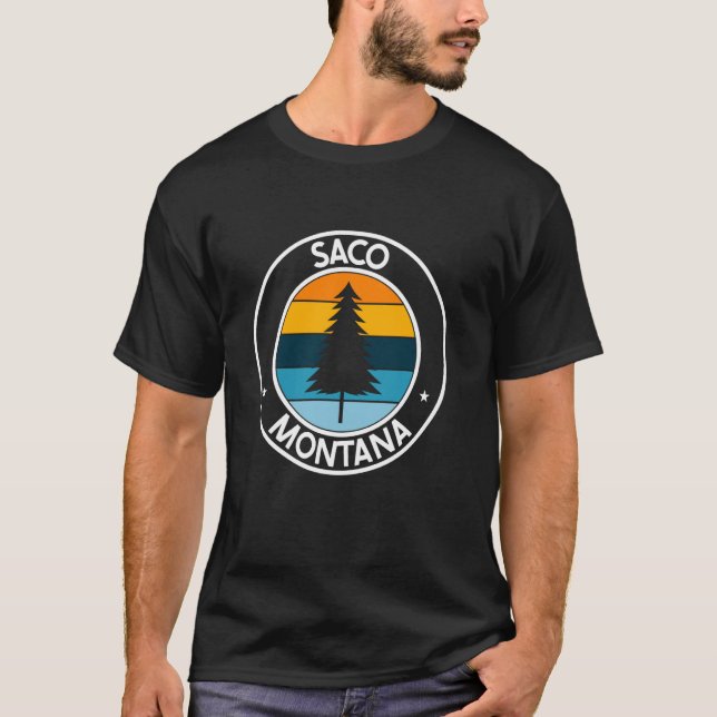 Camiseta Saco Montana MT USA City Prige Retro Sunset (Anverso)