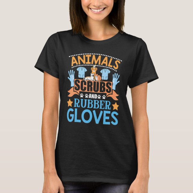 Camiseta Sacos De Animales Y Guantes De Goma Vet Tech Veter (Anverso)