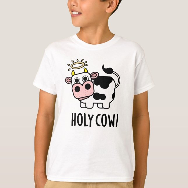 Camiseta Sacra vaca Graciosa Pun Animal Santo (Anverso)