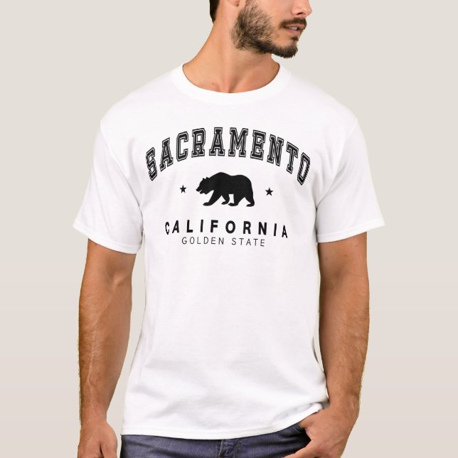 Camiseta Sacramento blanco masculino - Diseño de oso pardo (Anverso)