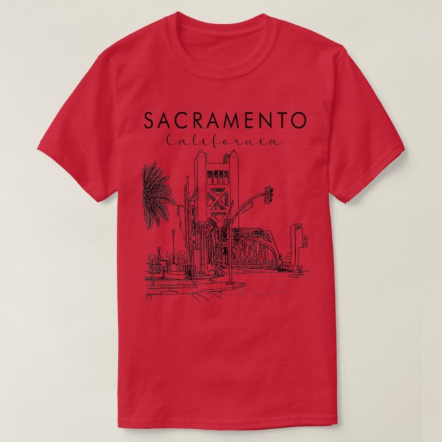Camiseta Sacramento California Estado Viajando Sacramento T (Diseño del anverso)
