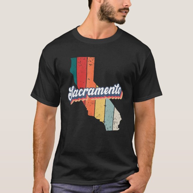 Camiseta Sacramento City Retro Vintage Hometown California (Anverso)