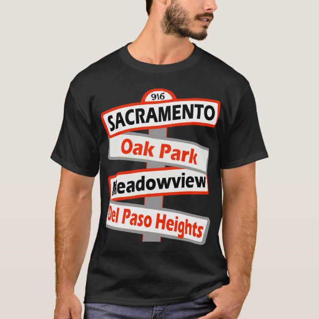 Camiseta Sacramento, Parque Oak, Meadowview, Del Paso — Tee (Anverso)