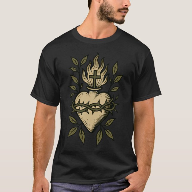 Camiseta Sacred Heart of Jesus friends retro (Anverso)