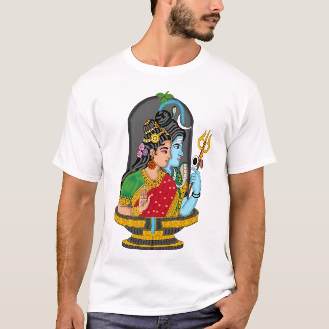 Camiseta Sacred Shiva Parvati T-Shirt – Divine Love & Cosmi (Anverso)