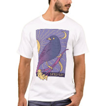 Sacred Whimsical Bird with Crescent Moon