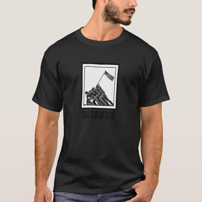 Camiseta Sacrifice Iwo Jima War Monument Photo Art USA Prou (Anverso)