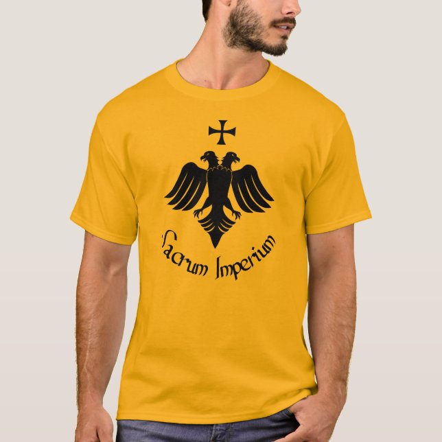 camiseta Sacro Império com águia bicéfala e cruz (Anverso)