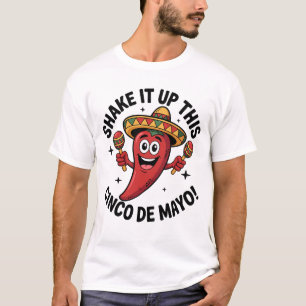 Camiseta ¡Sacuda Este Cinco De Mayo! Pepper de chile rojo