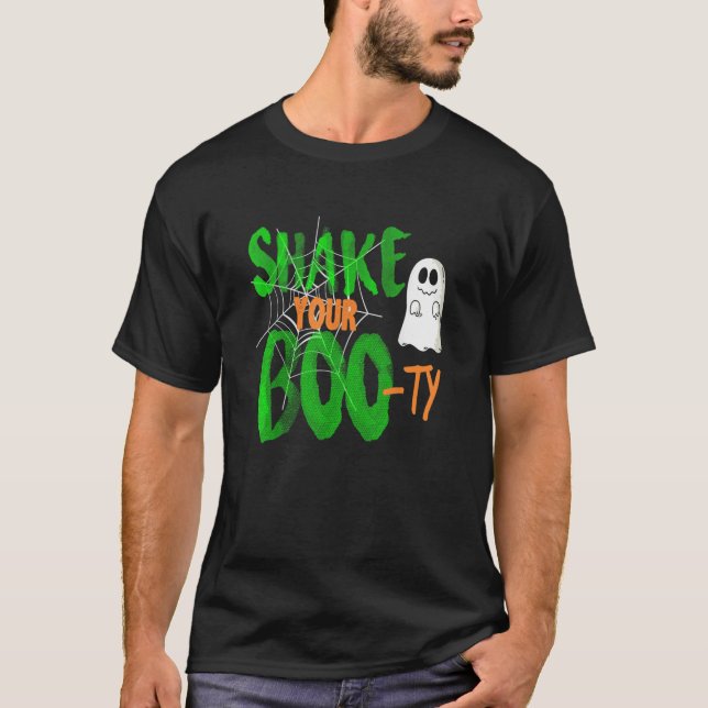 Camiseta Sacude tu fantasma divertido Halloween Pun T (Anverso)