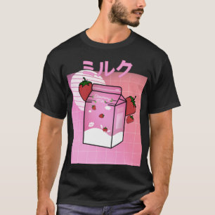 Camiseta Sacudida de fresa japonesa de Kawaii