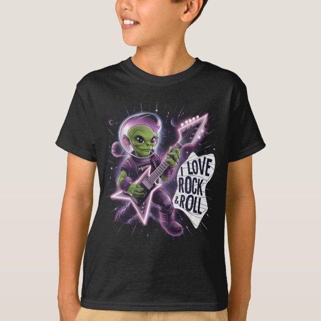 Camiseta Sacudiendo el espacio de piel verde personalizado (Anverso)