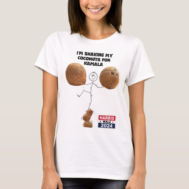 Camiseta "Sacudiendo mis monedas por Kamala" (Anverso)