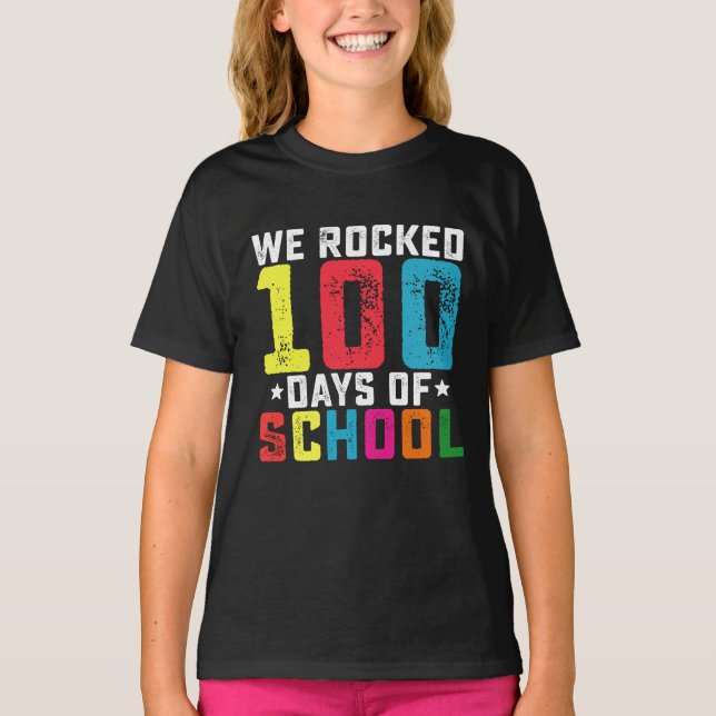 Camiseta Sacudimos 100 días de estudiante de docente escola (Anverso)