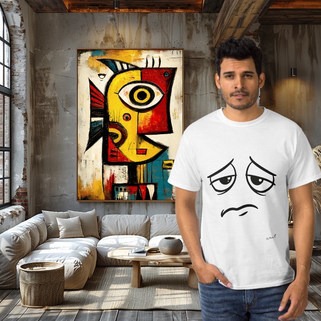 Camiseta Sad Face Minimalist Emotional Humor Monday (Subido por el creador)