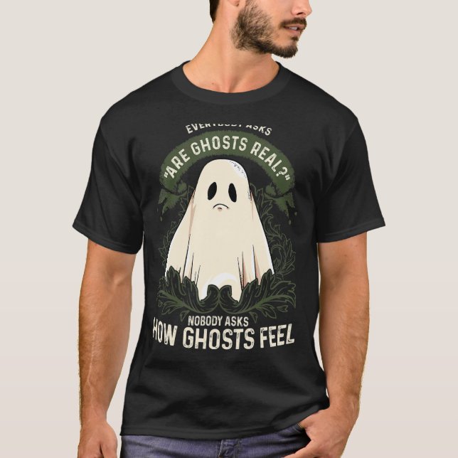 Camiseta Sad Ghost Sheet Ghost Paranormal Caza De Fantasma  (Anverso)