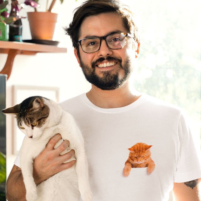 Camiseta Sad Ginger Cat Kitty Pocket (Cat)