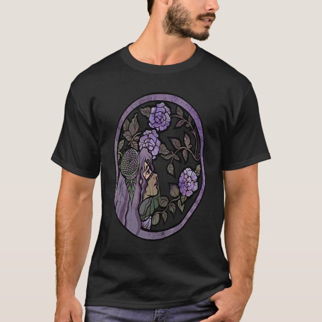 Camiseta Sad Goddess Purple Roses artwork (Anverso)