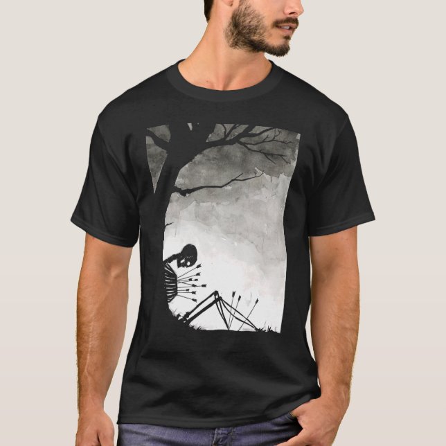 Camiseta Sad Skeleton Oscuro Estética Ropa Grunge Gótica (Anverso)