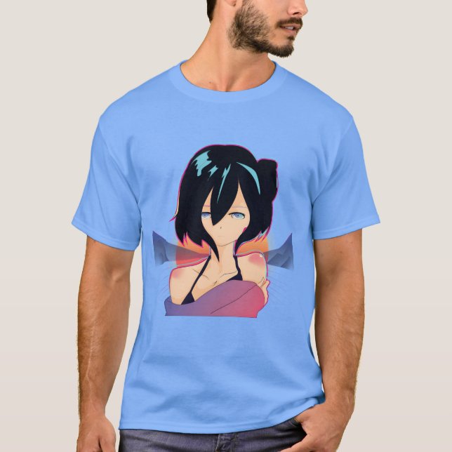 Camiseta Sad Waifu Anime Girl Kawaii Otaku Anime Waifu funn (Anverso)
