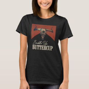 Camiseta Saddle Up Buttercup Vintage Bull Skull Western Cou
