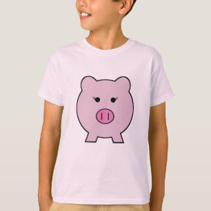 Camiseta Sadie el ~ rosado Kawaii femenino lindo del cerdo