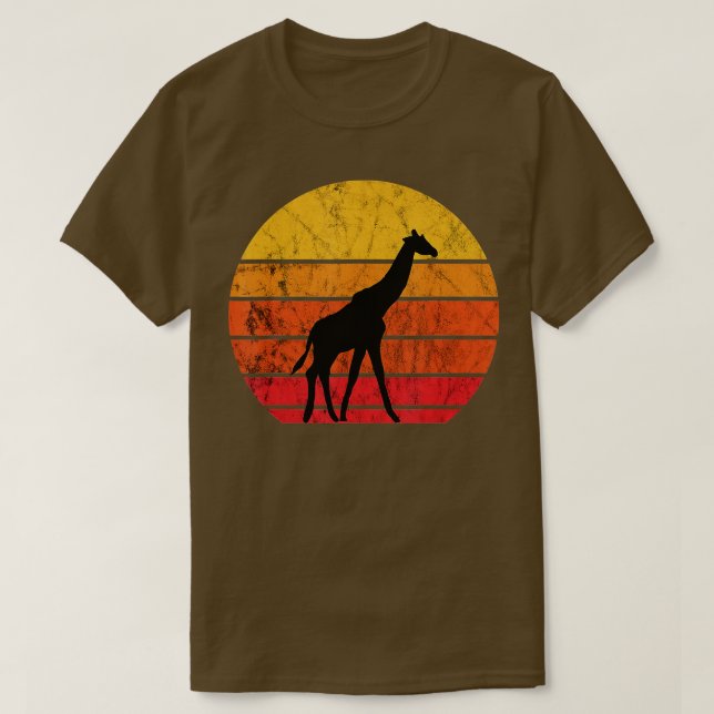 Camiseta Safari Afric de Vida Silvestre Giraffe Retro Vinta (Diseño del anverso)