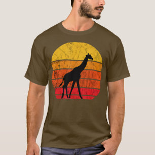 Camiseta Safari Afric de Vida Silvestre Giraffe Retro Vinta