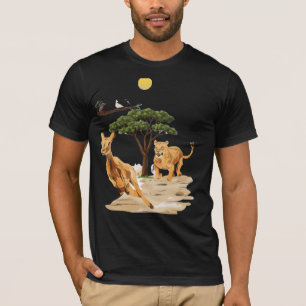 Camiseta safari africano vida silvestre león ciervo diseño
