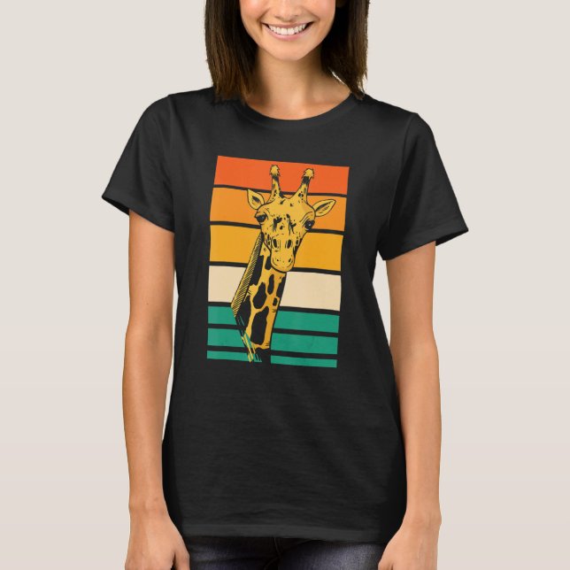 Camiseta Safari Animal  Zookeeper Zookeeping Retro Giraffe (Anverso)