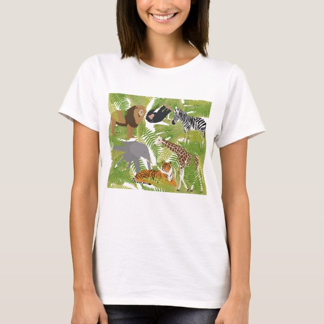Camiseta Safari Boy, animales de la jungla | CHICA (Anverso)