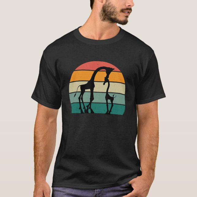 Camiseta safari cuello largo lindo bebé giraffe parque anim (Anverso)