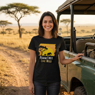 Camiseta Safari de Animales Salvajes Roam Free Liv