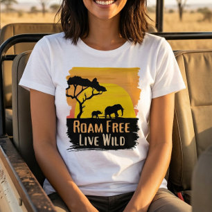 Camiseta Safari de Animales Salvajes Roam Free Liv