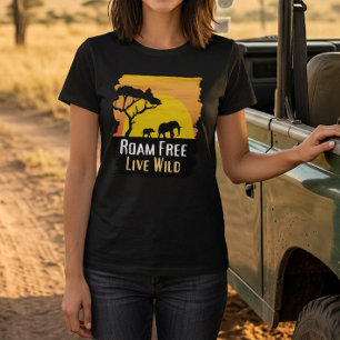 Camiseta Safari de Animales Salvajes Roam Free Liv