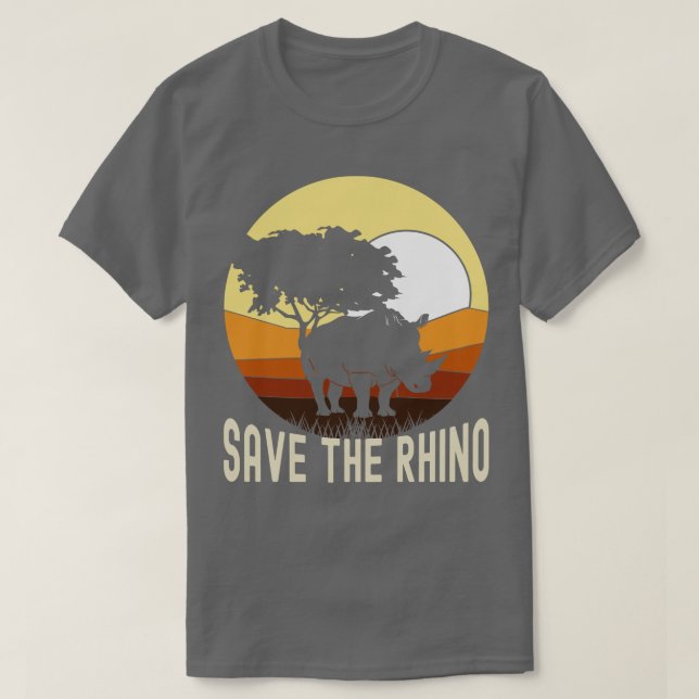 Camiseta Safari en peligro de extinción salva al rinoceront (Diseño del anverso)