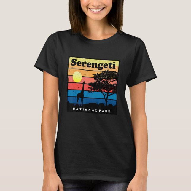 Camiseta Safari Giraffe Serengeti Parque Nacional de África (Anverso)