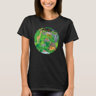 Camiseta Safari Jungle Zoo Animal Birday Mom Dad Crew Cir
