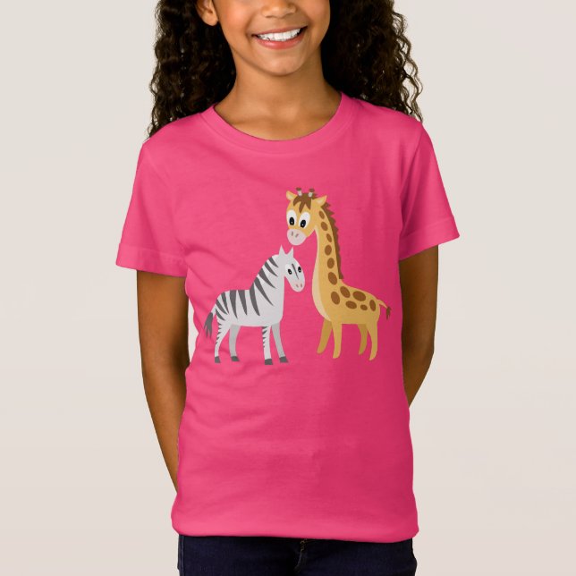 Camiseta Safari lindo del africano de la jirafa y de la (Anverso)