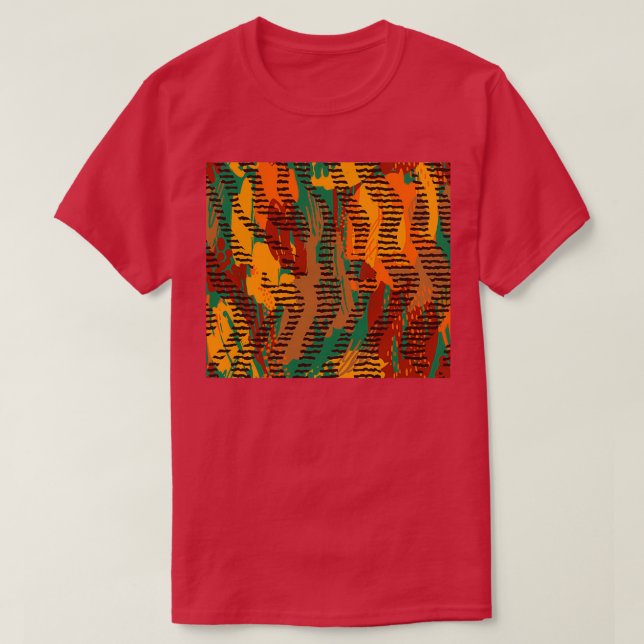 Camiseta Safari mezclado con la impresión tradicional afric (Diseño del anverso)