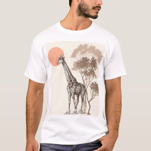 Camiseta Safari Sunset Giraffe Naturaleza