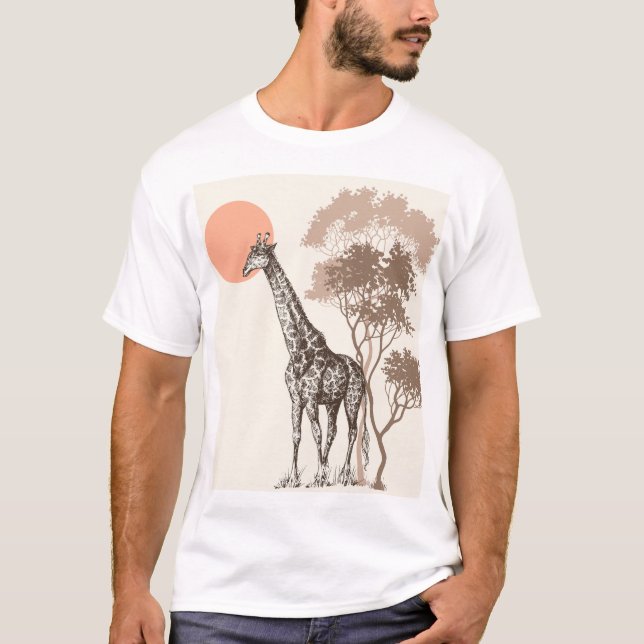 Camiseta Safari Sunset Giraffe Naturaleza (Anverso)