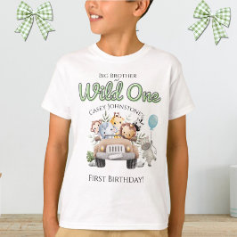 Camiseta Safari Wild One Watercolor 1st Birthday with Title