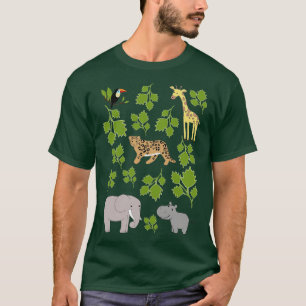 Camiseta Safari Wildlife watch toucan giraffe leopardo elep