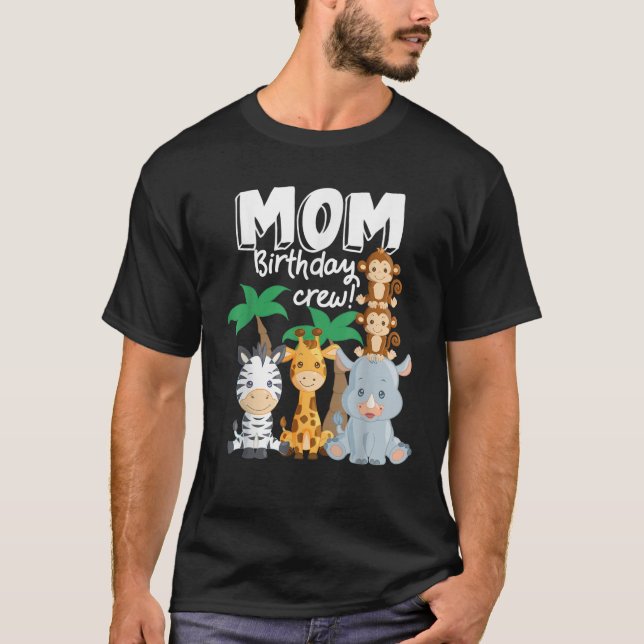 Camiseta Safari Zoo Animals Mamá Cris de Cumpleaños Tema Sa (Anverso)